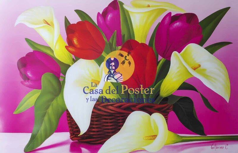 canasta con flores